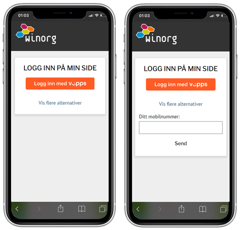 Min side - Login med Vipps