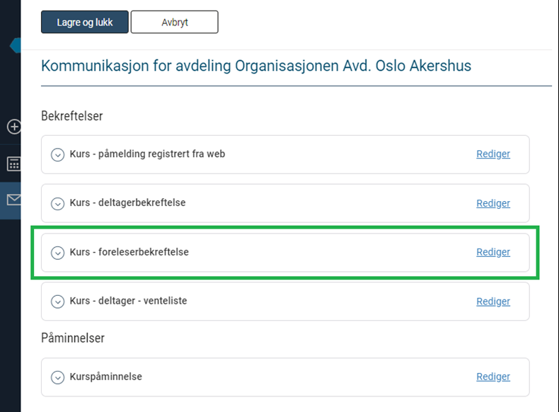 Mer segmentert kursbekreftelse