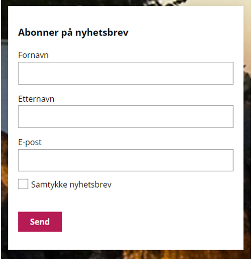 Påmelding nyhetsbrev